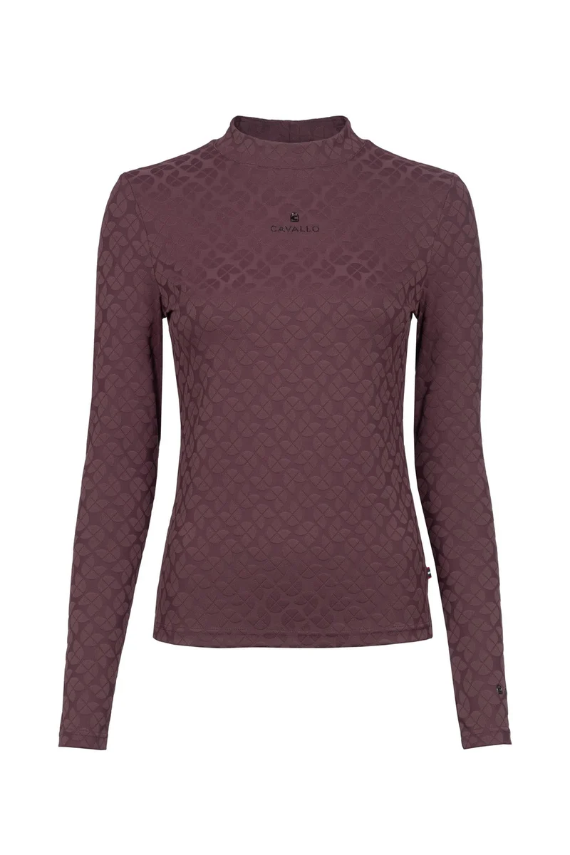 CAVALDELMA Damen Shirt mit Stehkragen Dusty Plum 32