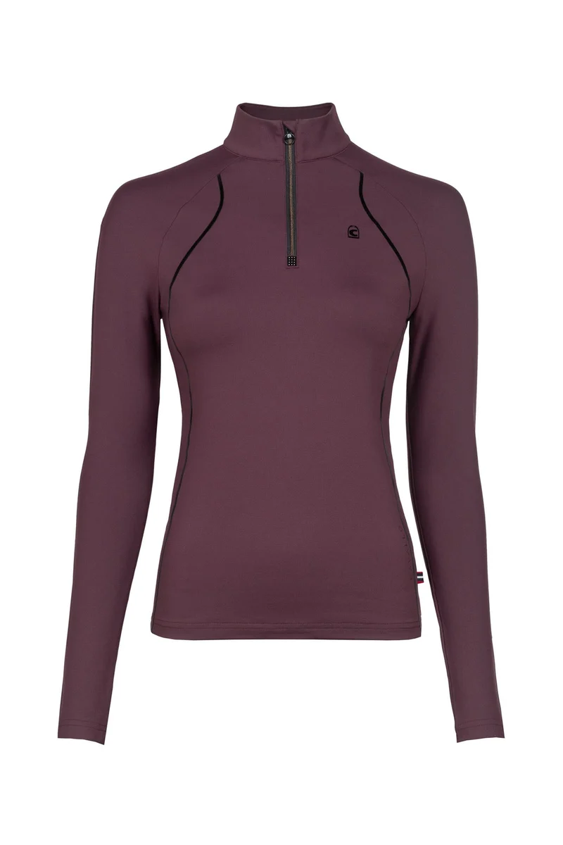 CAVALDIVYA Damen Half Zip Shirt Dusty Plum 34