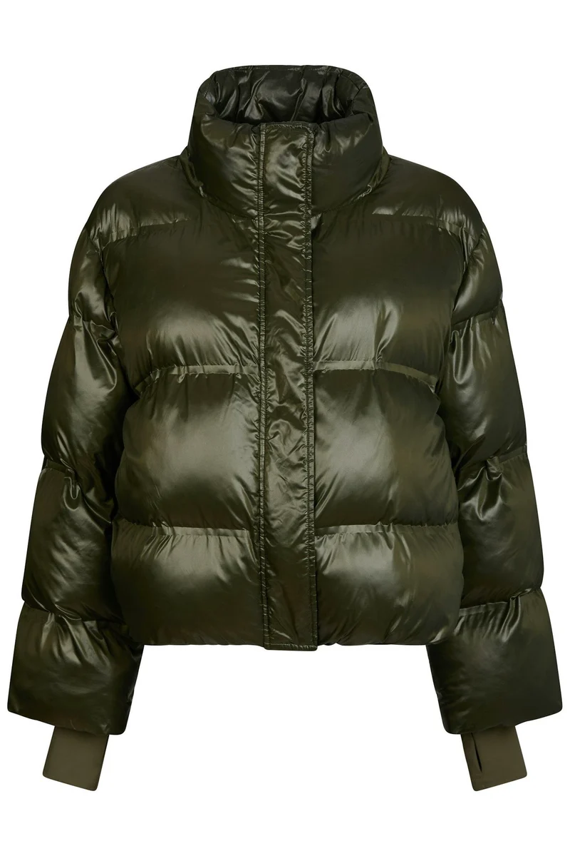 Rhea Shiny Puffer Jacket | Olive | Jakke fra Neo Noir