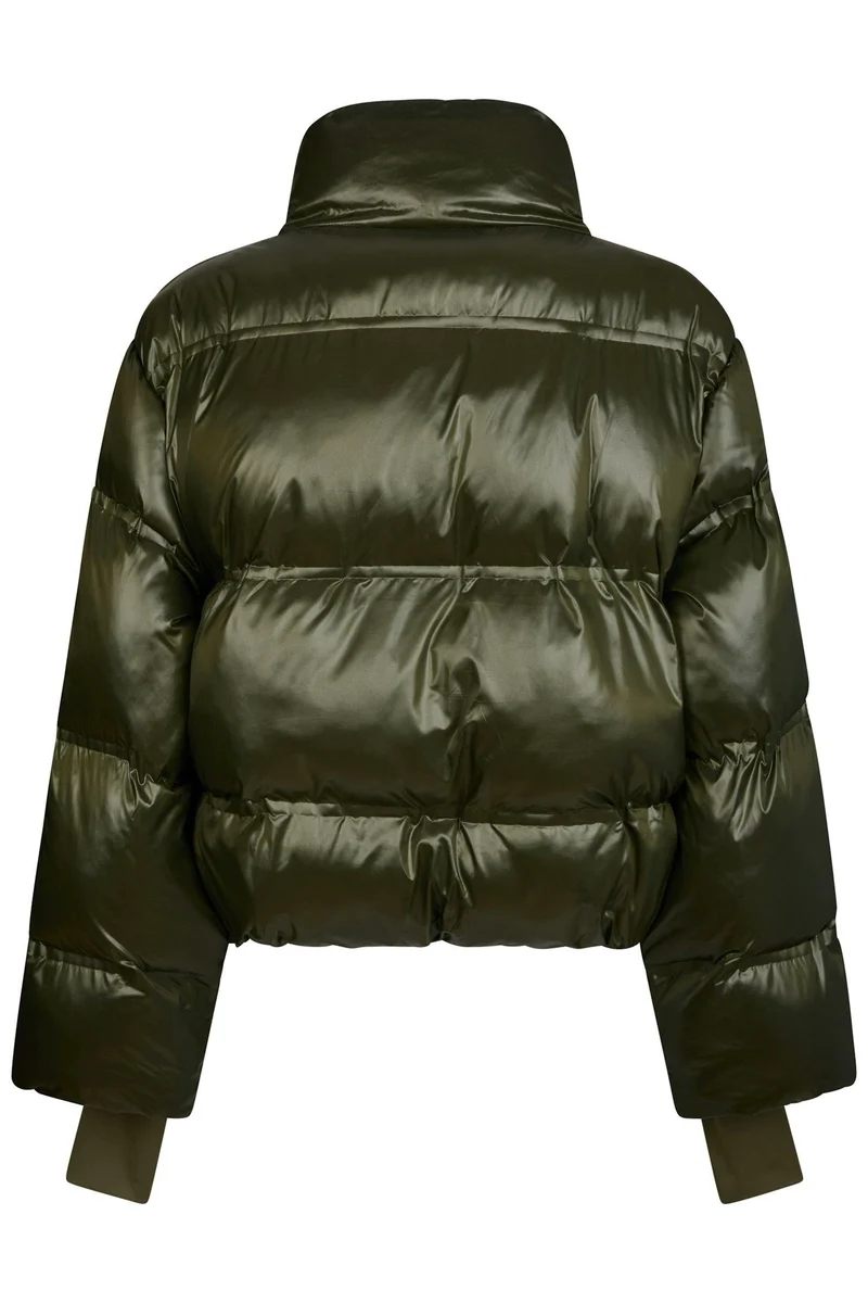 Rhea Shiny Puffer Jacket | Olive | Jakke fra Neo Noir
