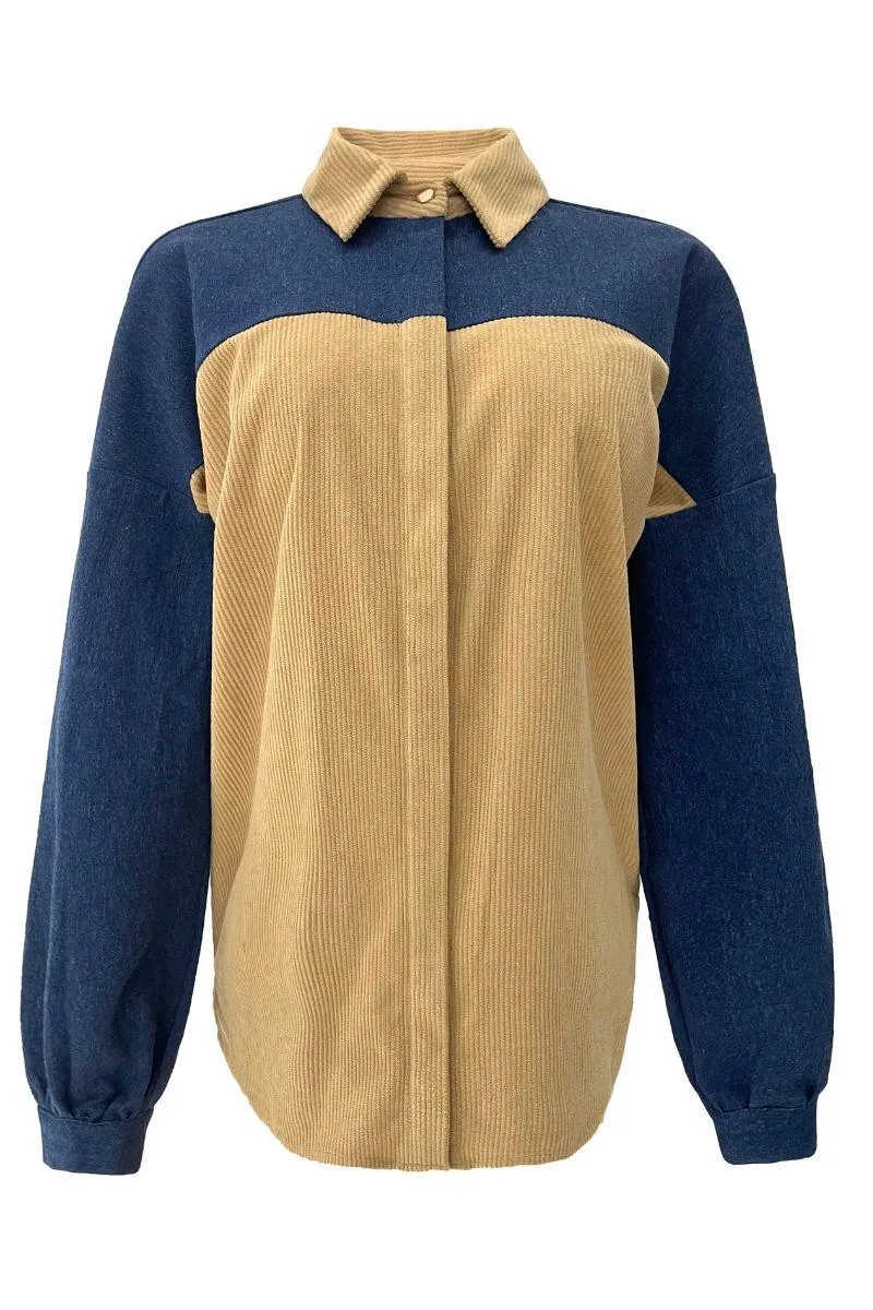 Asta Corduroy Jacket | Blue Denim Sand | Jakke fra Liberté