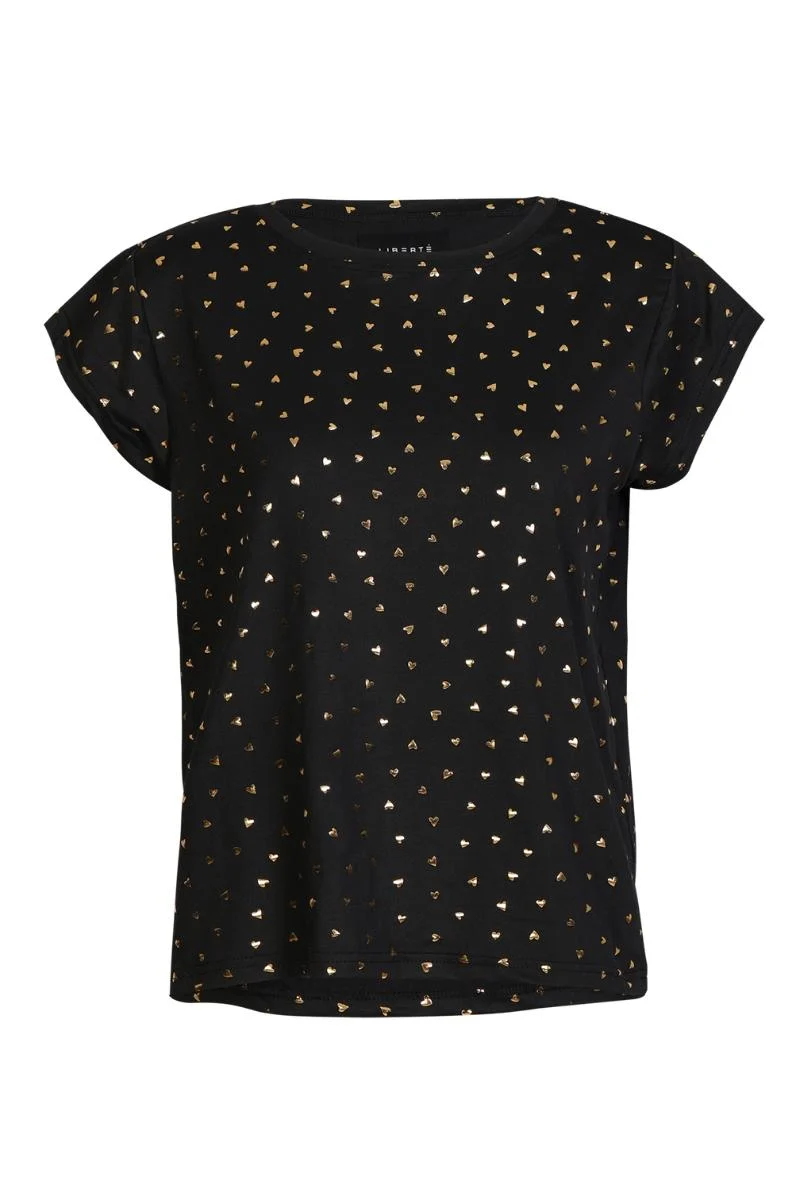 Alma U Tshirt | Black Gold Heart | Tshirt fra Liberté