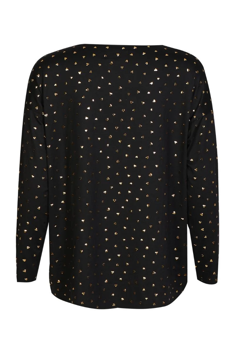 Alma Ls Top | Black Gold Heart | Top fra Liberté