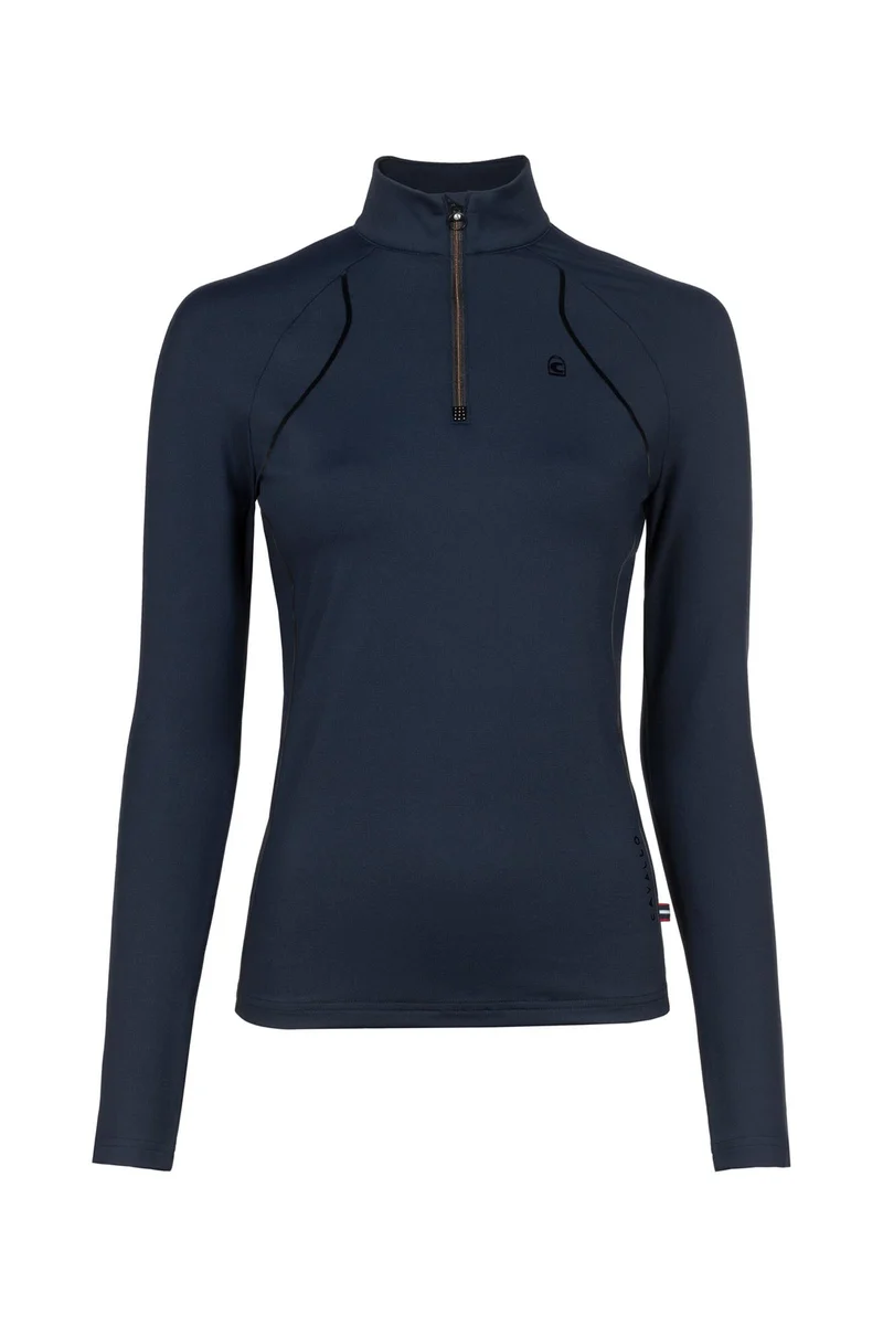CAVALDIVYA Damen Half Zip Shirt Darkblue 46