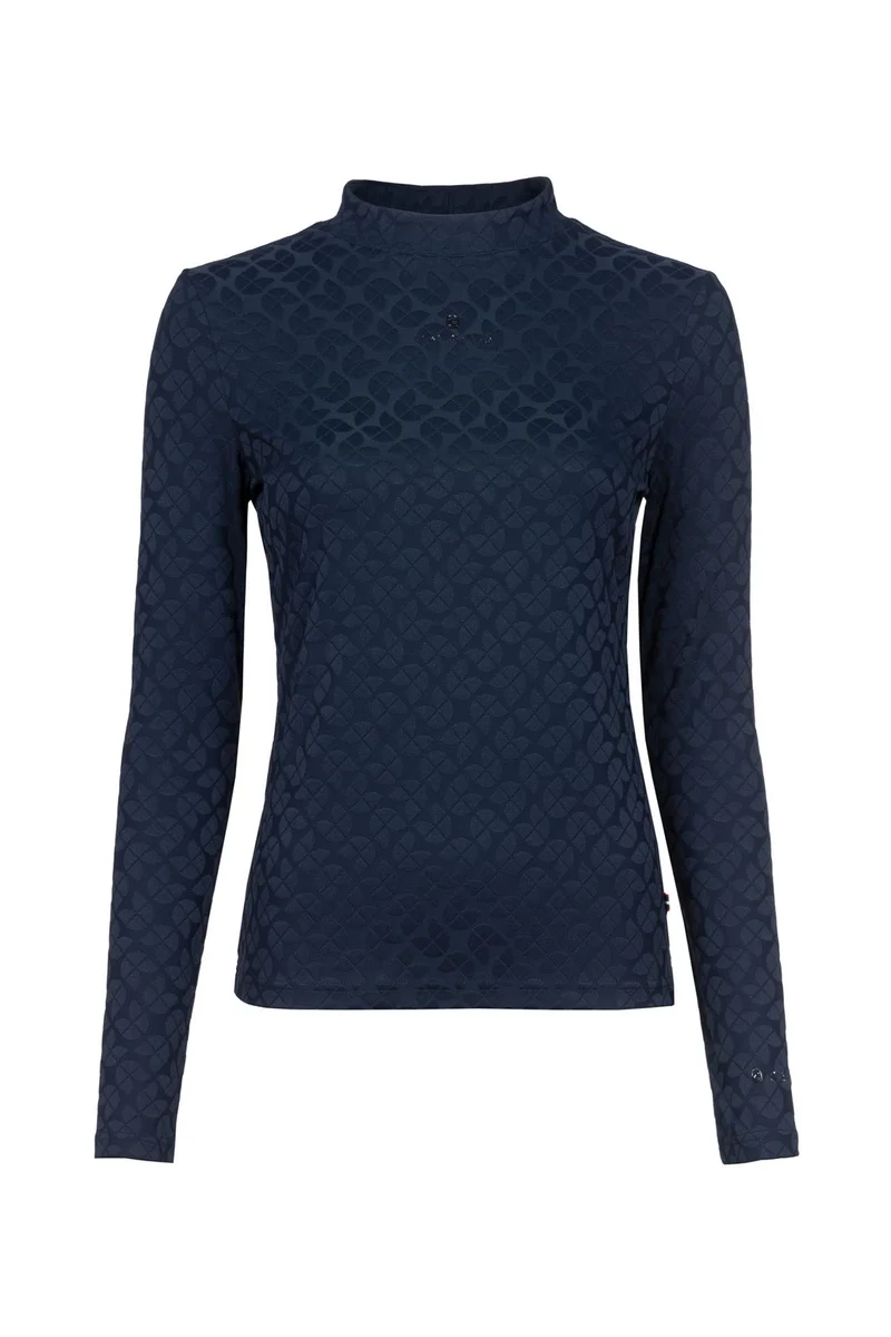 CAVALDELMA Damen Shirt mit Stehkragen Darkblue 32