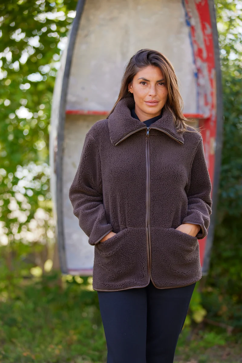 Bamie Teddy Zip | Brun | Jakke fra French Laundry