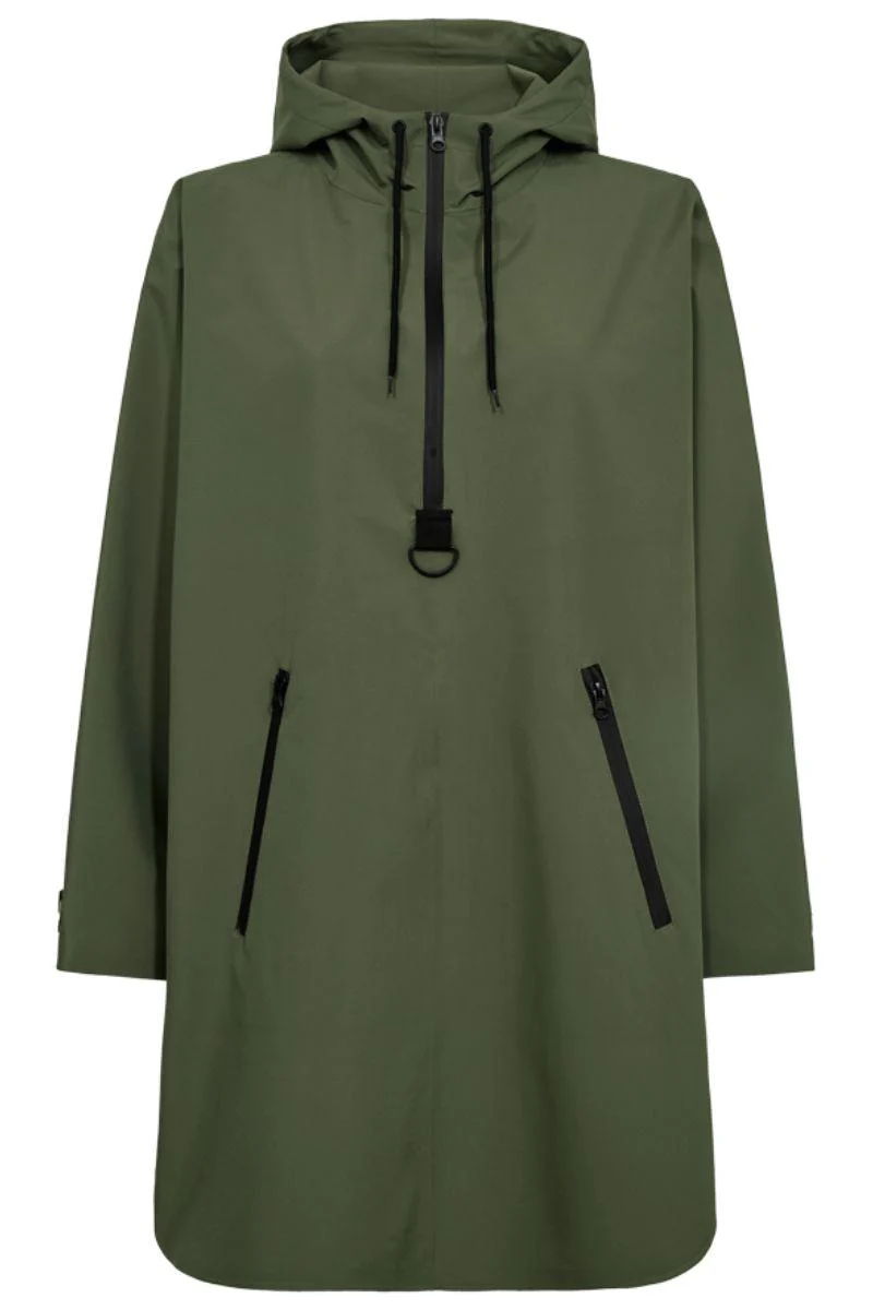Mow Poncho 206743 | Deep Lichen Green | Jakke fra Freequent