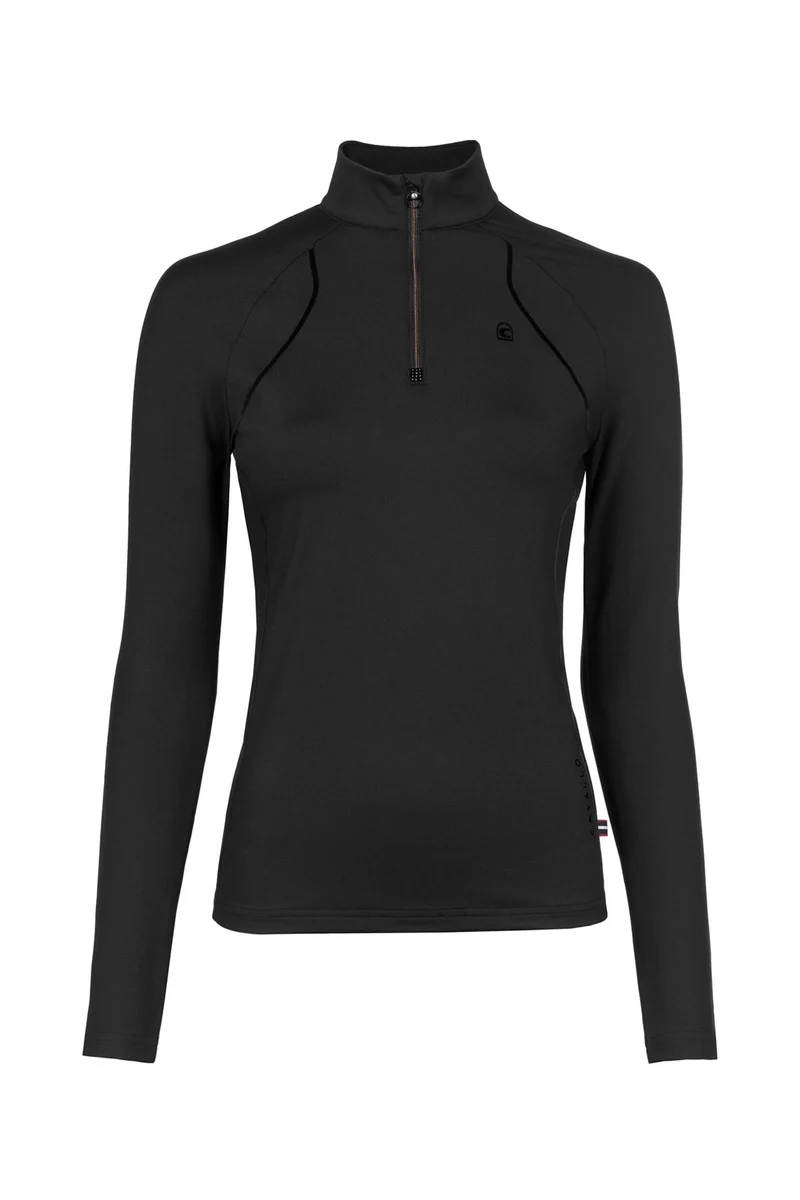CAVALDIVYA Damen Half Zip Shirt Black 40
