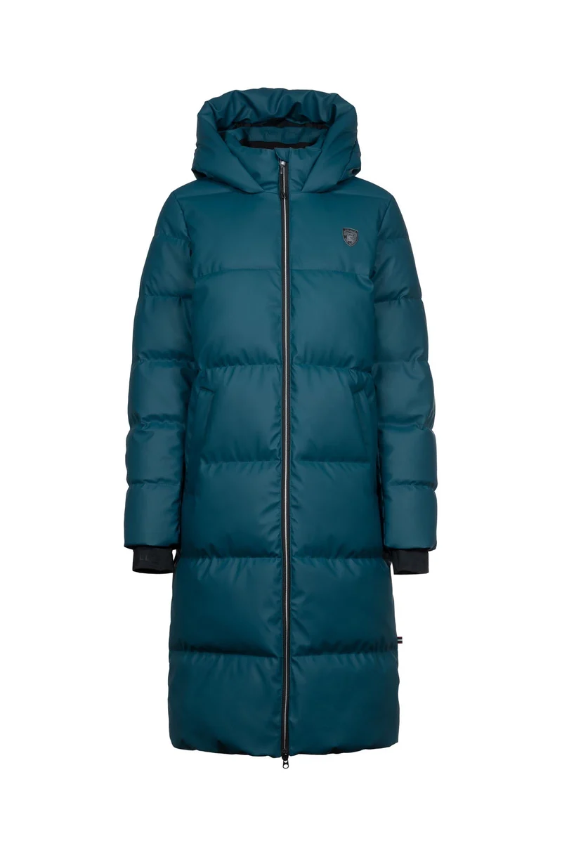 CAVALDALY Damen Sportlicher Maximantel Dark Peacock 42