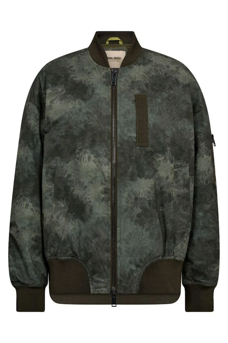 Ruby Print Bomber Jacket | Olive Night | Jakke fra Mos Mosh