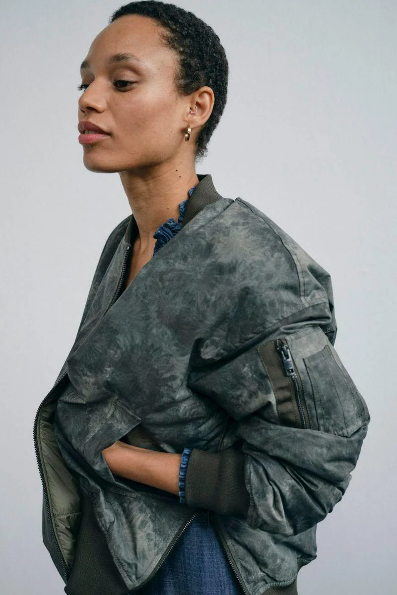 Ruby Print Bomber Jacket | Olive Night | Jakke fra Mos Mosh