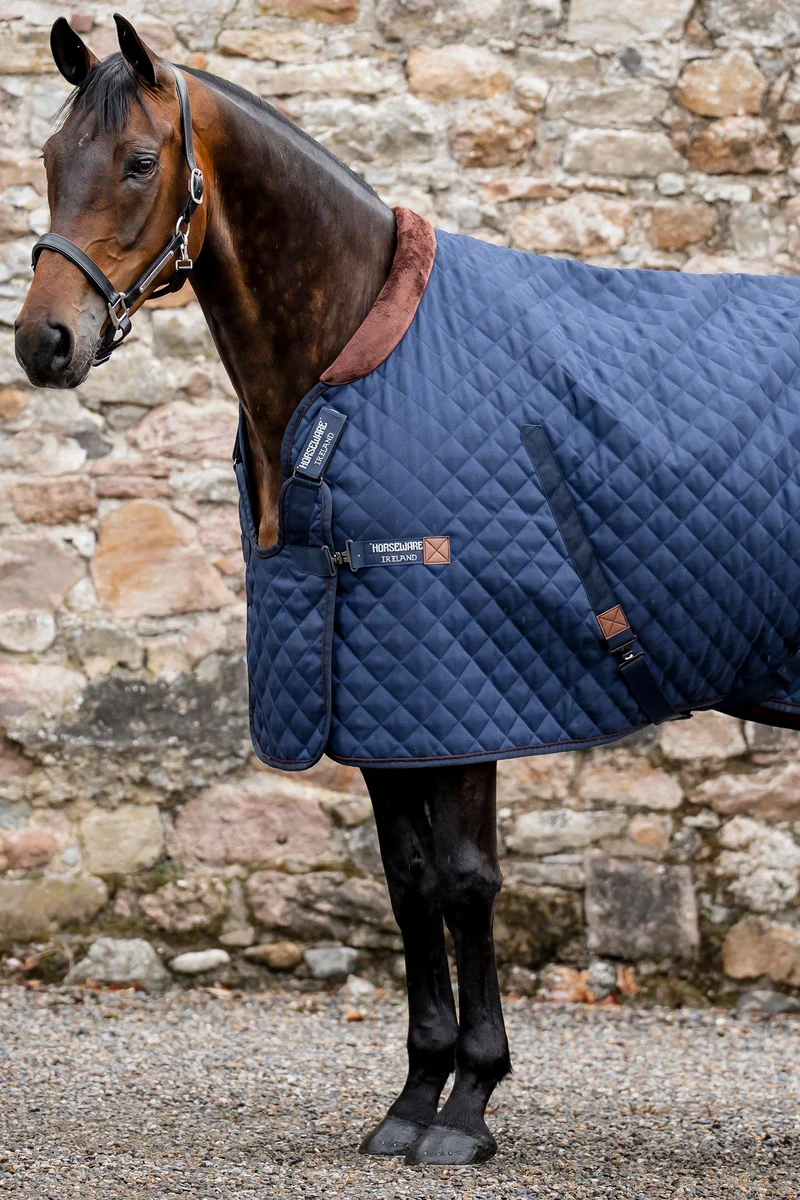 Signature Stalldecke, 200 g Navy/Brown & Silver 155
