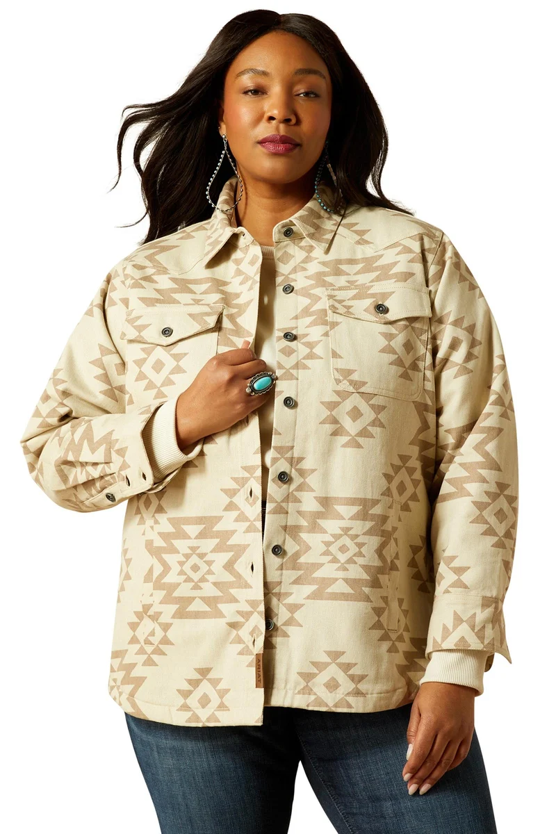 Clovis Damen isolierte Shirt-Jacke Puebla Print L
