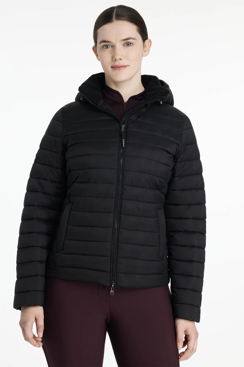 Rose Damen-Steppjacke mit Kapuze Black 46
