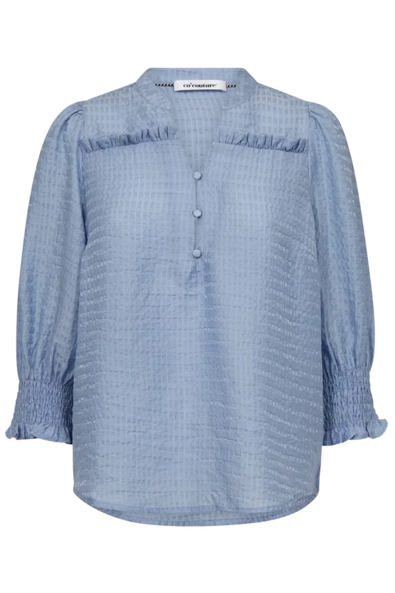 Charlie Frill SS Shirt 35770 | Pale Blue | Top fra Co'couture