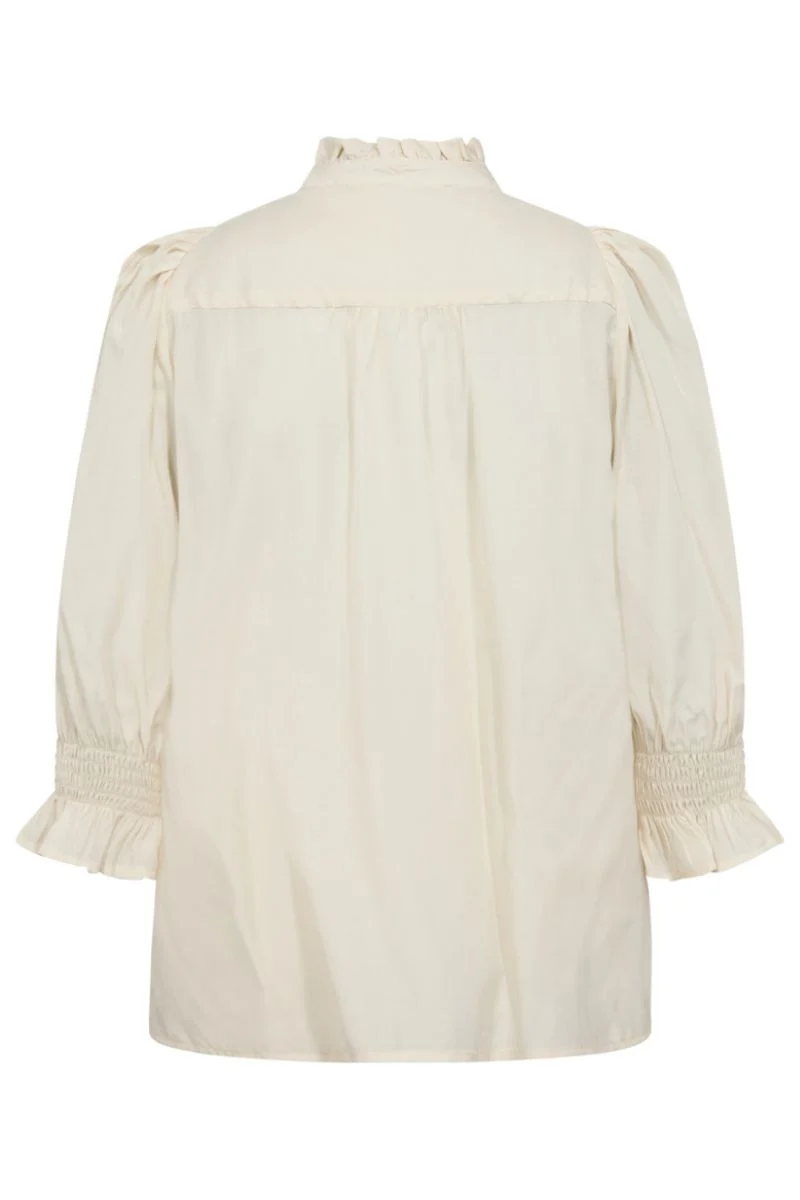 Aila Frill SS V-Blouse 35866 | Off white | Top fra Co'couture