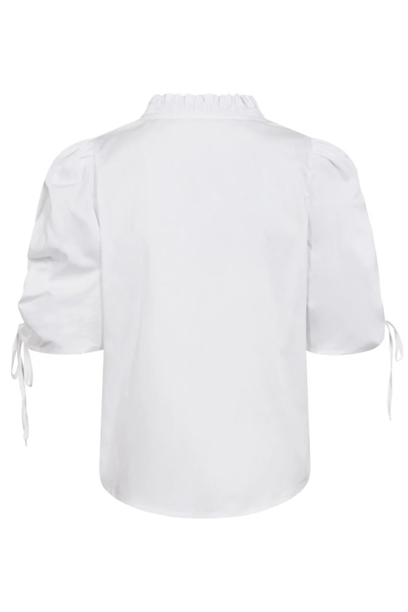 Sanna SS Puff V-Blouse 35894 | White | Top fra Co'couture