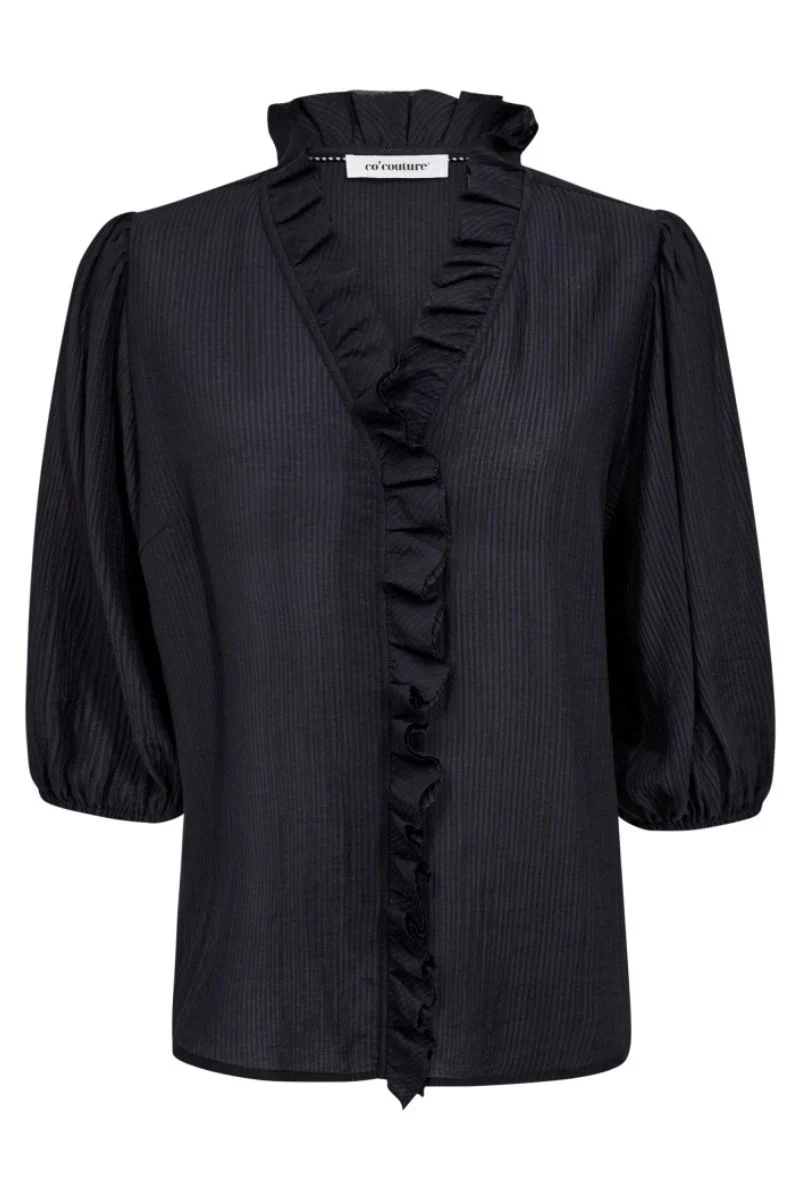Anika Frill SS Shirt 35905 | Navy | Top fra Co'couture