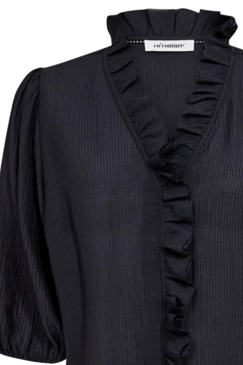 Anika Frill SS Shirt 35905 | Navy | Top fra Co'couture