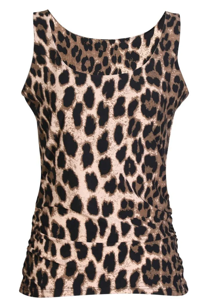 Alma Turn Top | Big Lux Leo Fossil | Vendbar top fra Liberté