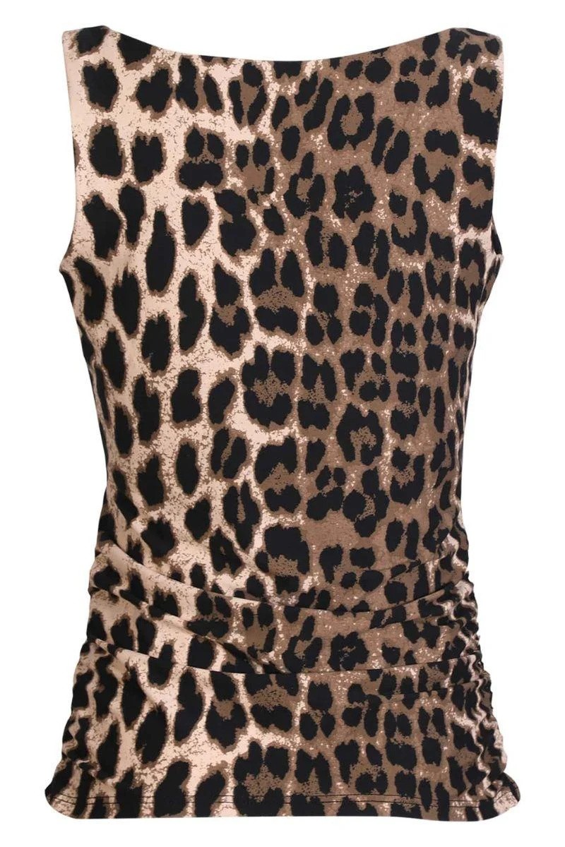 Alma Turn Top | Big Lux Leo Fossil | Vendbar top fra Liberté