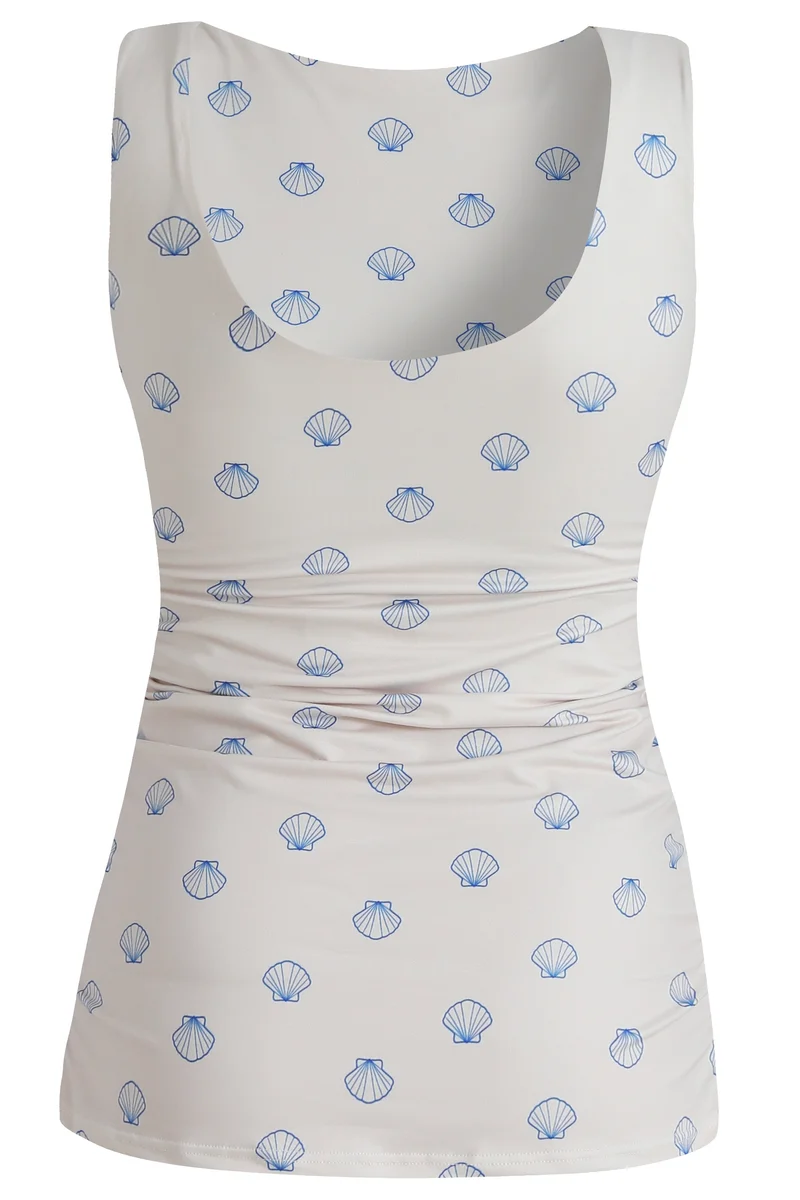 Alma Turn Top | Ivory Cobolt Shell | Top fra Liberté