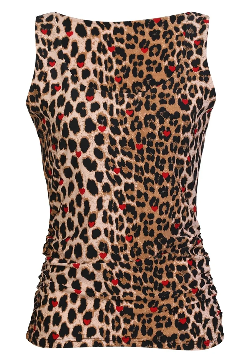 Alma Turn Top | Lux Leo Red Heart | Top fra Liberté