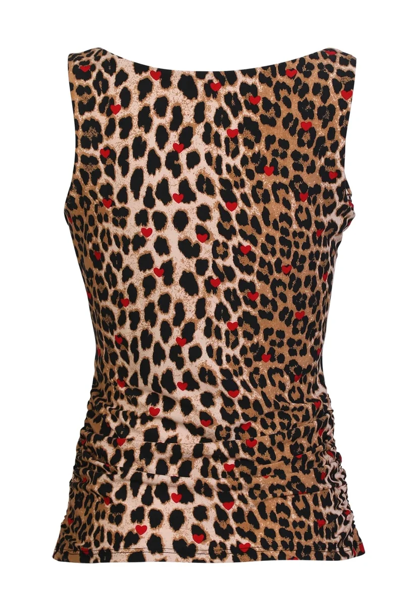 Alma Turn Top | Lux Leo Red Heart | Top fra Liberté