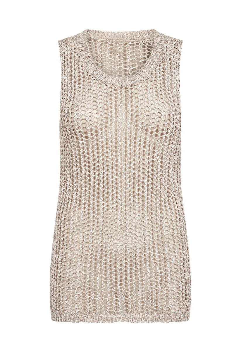 Rille Top | Sand Melange | Top fra Statebird