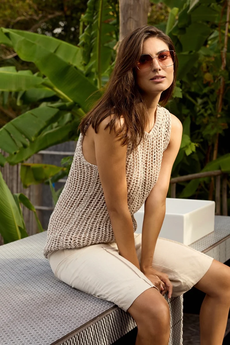 Rille Top | Sand Melange | Top fra Statebird