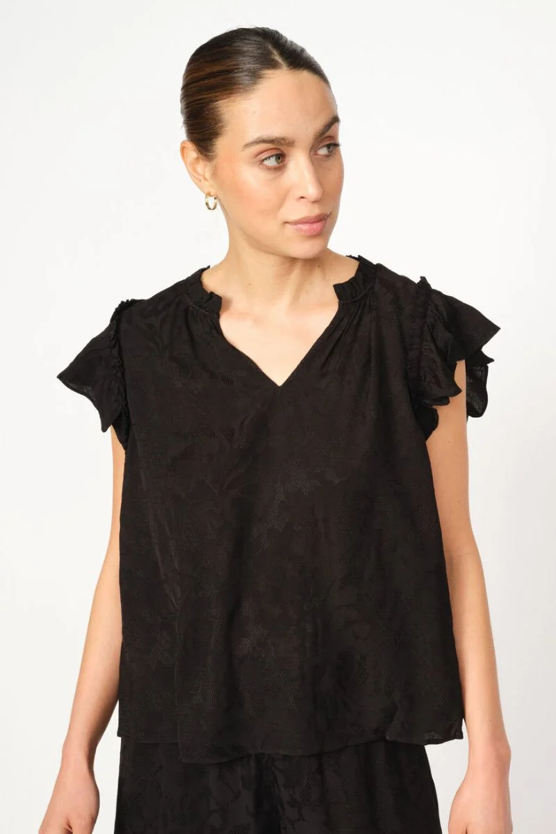 Tea Vito Blouse | Black | Top fra Mos Mosh