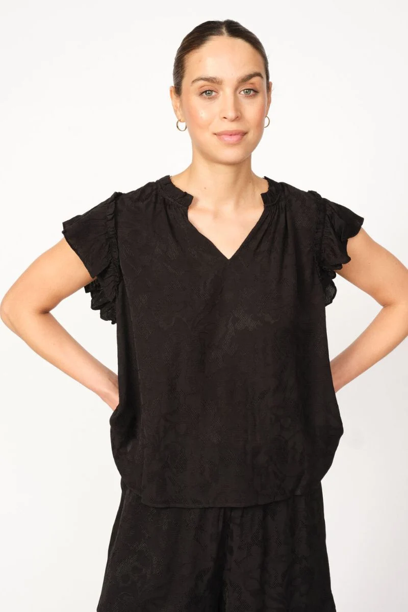 Tea Vito Blouse | Black | Top fra Mos Mosh