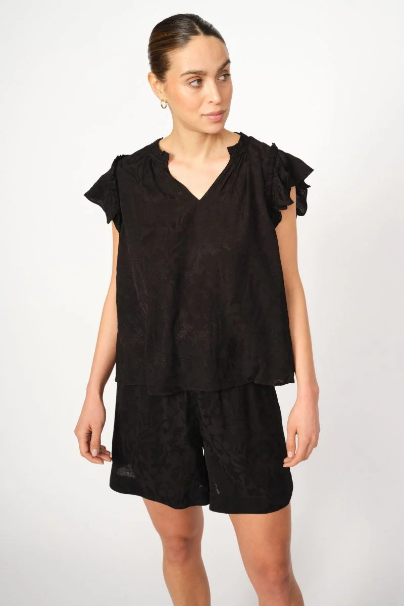Tea Vito Blouse | Black | Top fra Mos Mosh