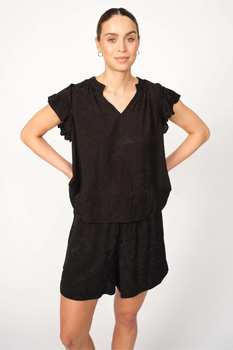 Tea Vito Blouse | Black | Top fra Mos Mosh