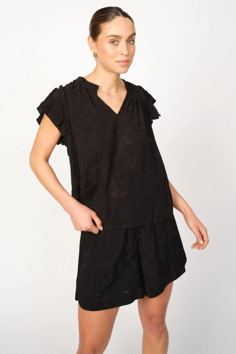 Tea Vito Blouse | Black | Top fra Mos Mosh