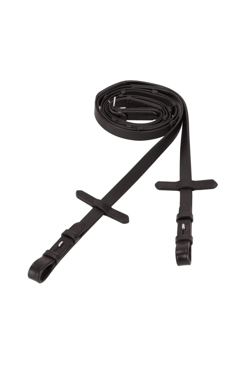 Schockemöhle Soft Rubber Reins Stops dark brown/silver WB
