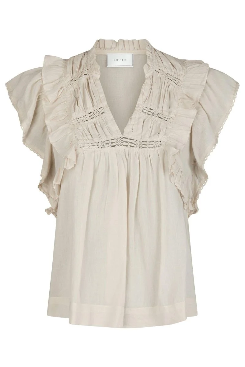 Jayla S Voile Top 159881 | Ivory | Top fra Neo Noir
