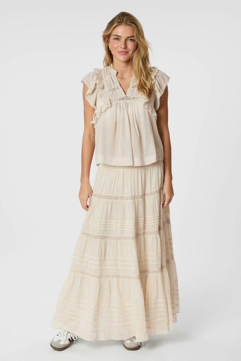 Jayla S Voile Top 159881 | Ivory | Top fra Neo Noir