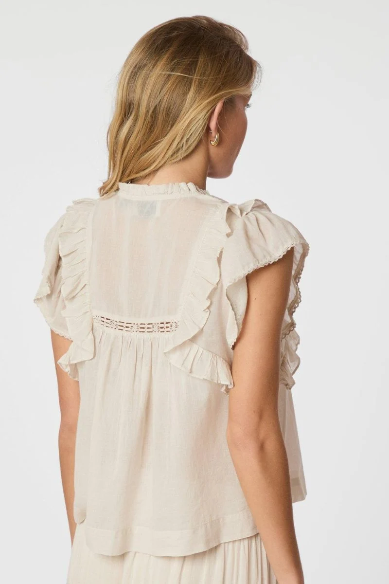 Jayla S Voile Top 159881 | Ivory | Top fra Neo Noir