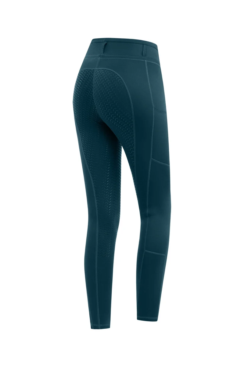 Ella Thermo Reitleggings für Kinder mit Vollgrip Petrol Blue 176