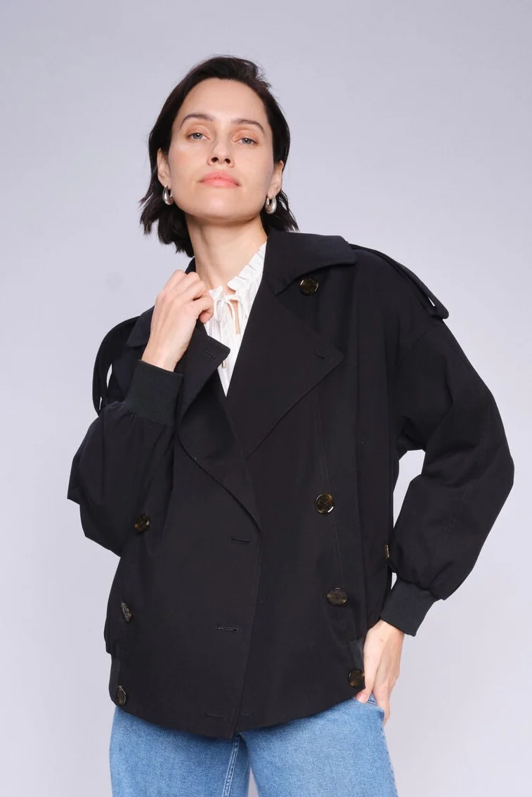 Zabi Trench Bomber Jacket | Black | Jakke fra Mos Mosh