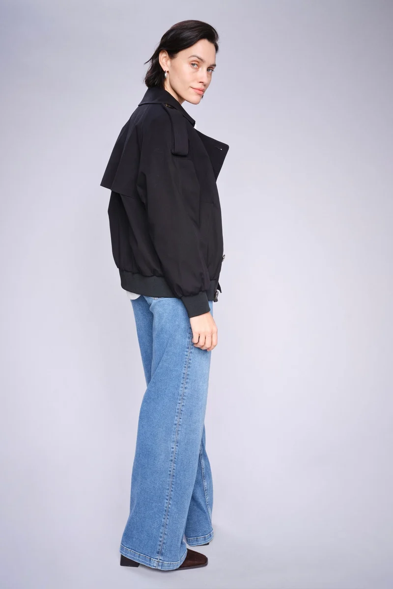 Zabi Trench Bomber Jacket | Black | Jakke fra Mos Mosh