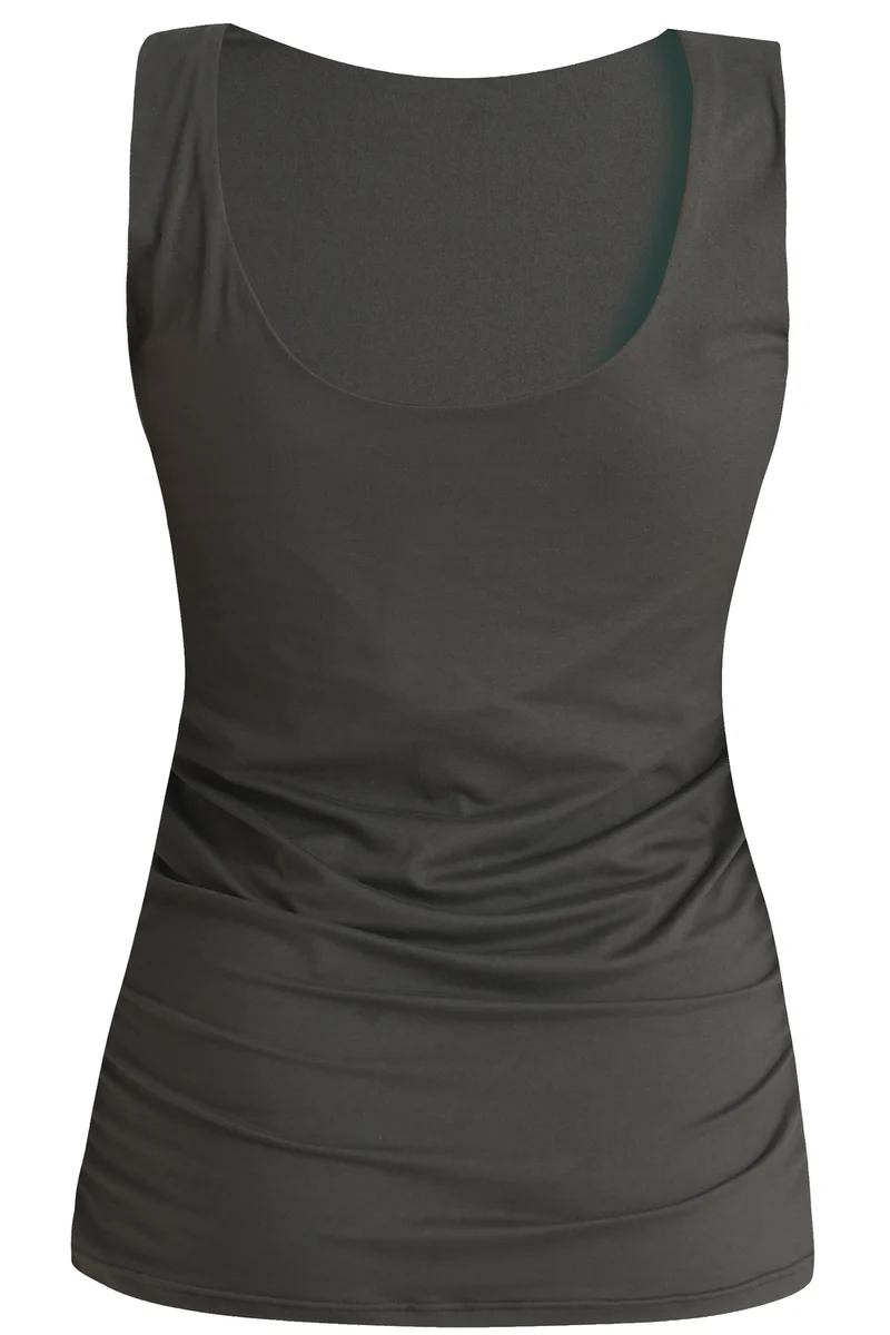 Alma Turn Top | Dark Grey | Vendbar top fra Liberté