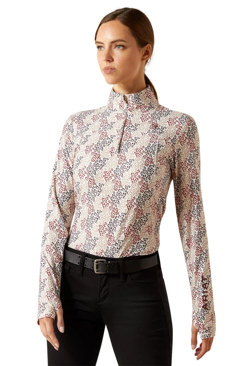 Lowell 3.0 Women´s 1/4 Zip Baselayer Shirt Leafy Print XS