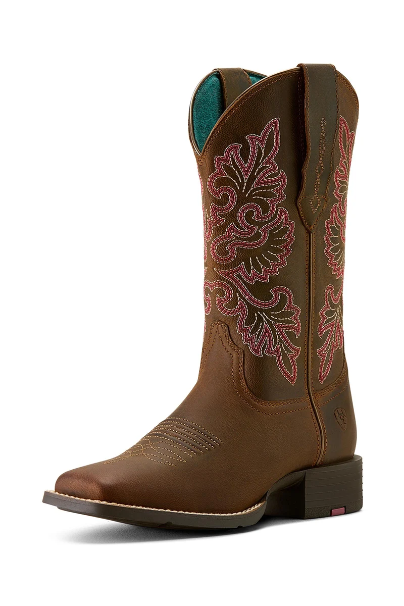 Round Up Wide Square Toe Damen Westernstiefel Sassy Brown 41