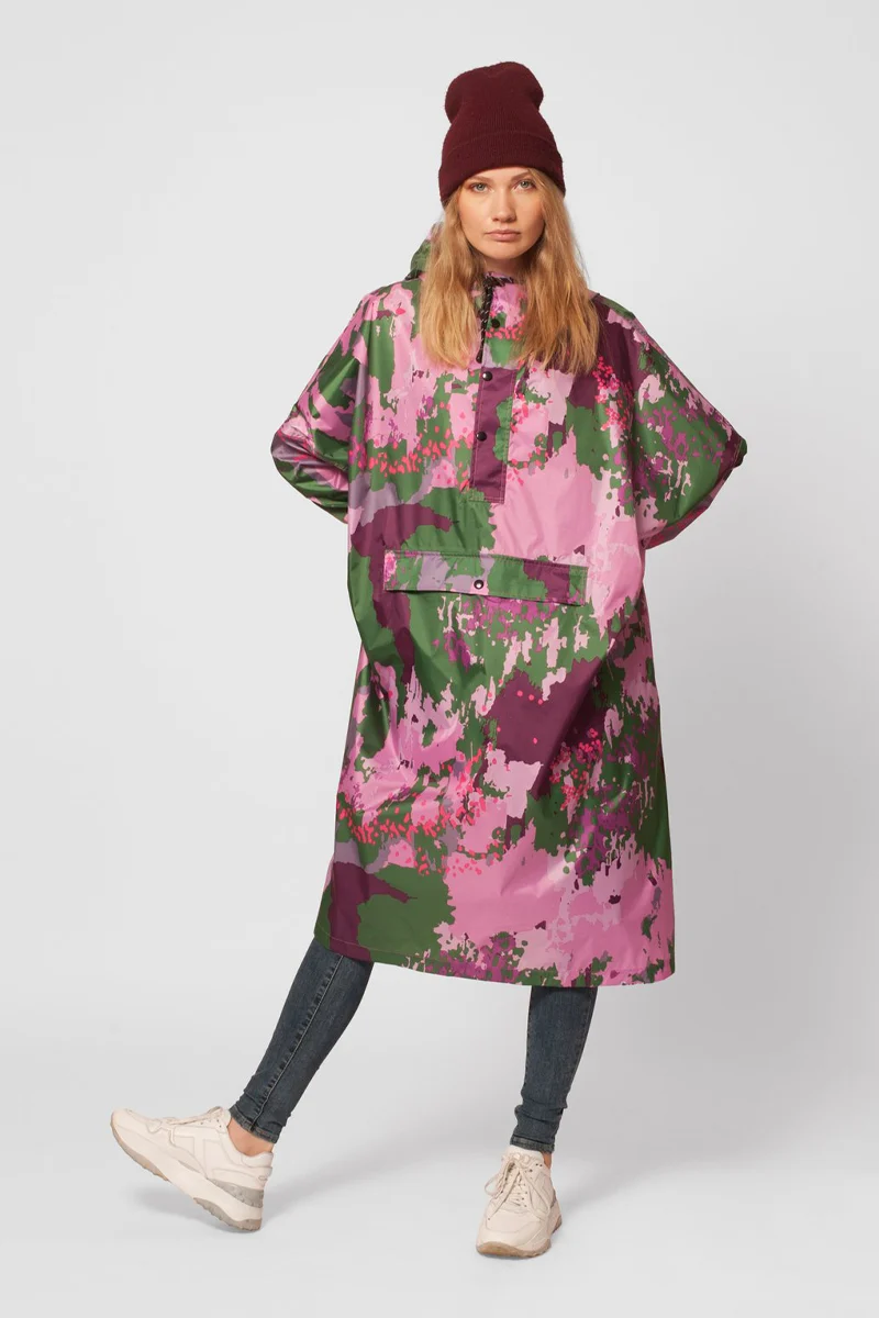 Digi Spring Poncho | Pink/Green | Regnponcho fra Rainkiss