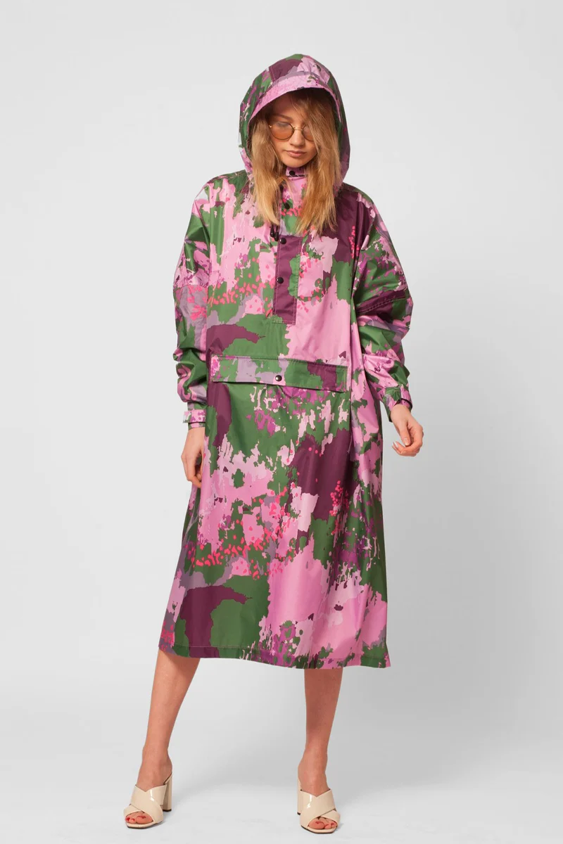 Digi Spring Poncho | Pink/Green | Regnponcho fra Rainkiss