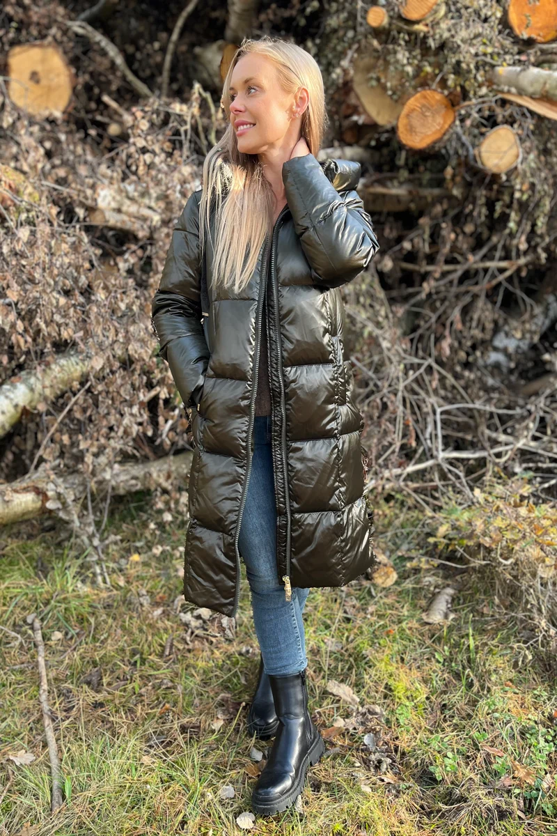 Nova Metallic Down Jacket | Forest Night | Jakke fra Mos Mosh