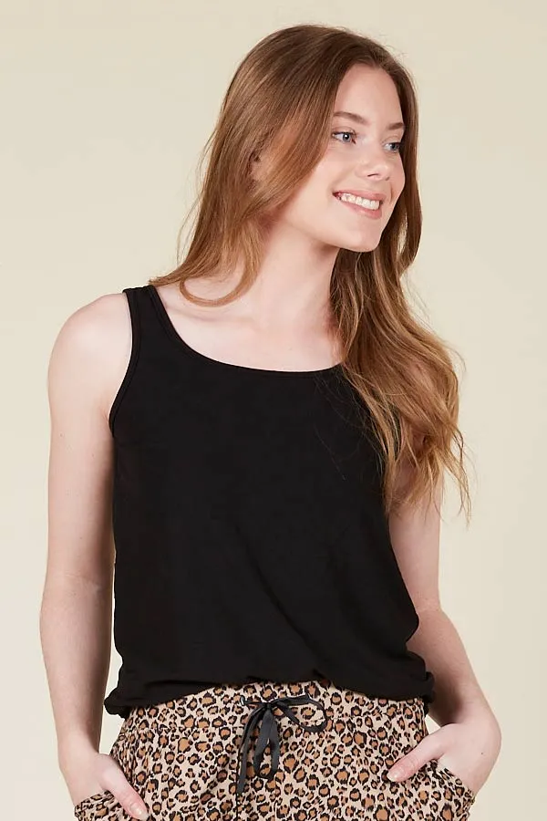 Alma tank top | Sort | Top med brede stropper fra Liberté Essentiel