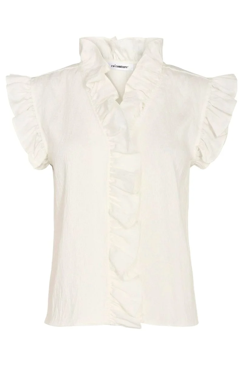 Sueda Frill Top | White | T-Shirt fra Co'couture